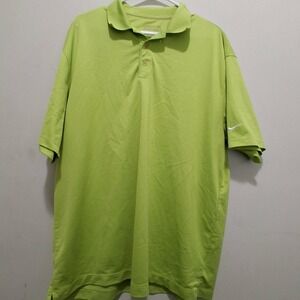 Nike Golf Dri FIT Polo Shirt Mens XL Lime Green Short Sleeve Performance